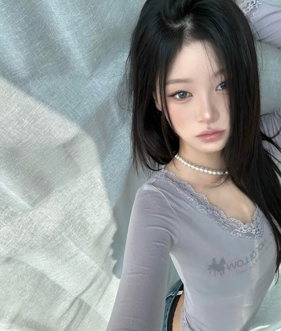 (새상품, 택O) 플리즈노팔로우 케인 레이스 롱슬리브 탑 상품이미지1