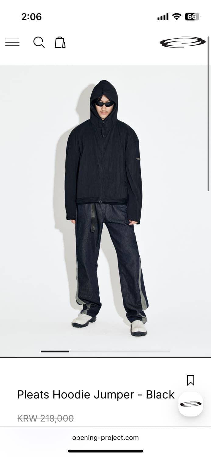 Pleats Hoodie Jumper - Black 2 상품이미지1