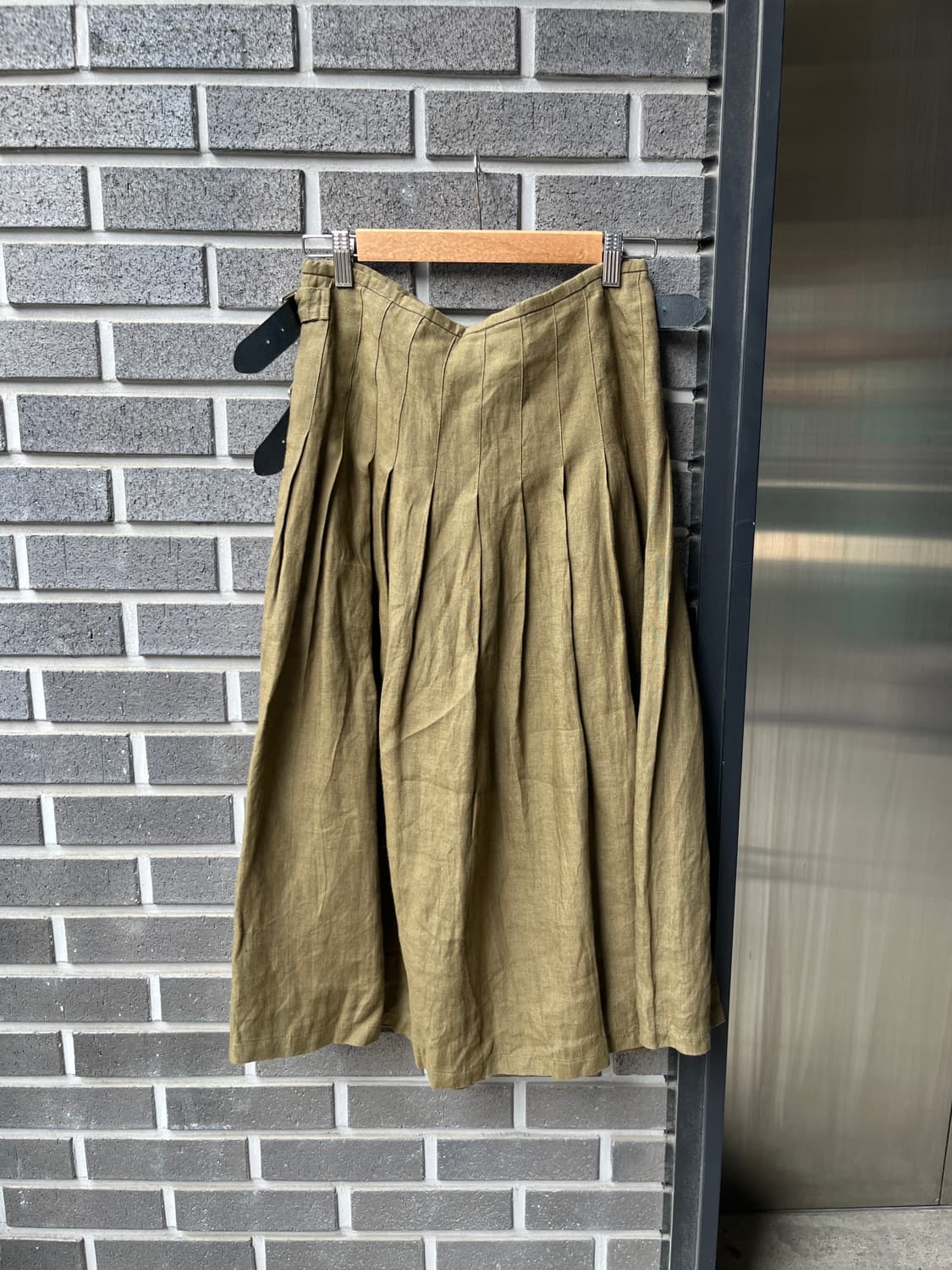 O'neil of Dublin 리넨 랩 스커트 올리브 그린 상품이미지7