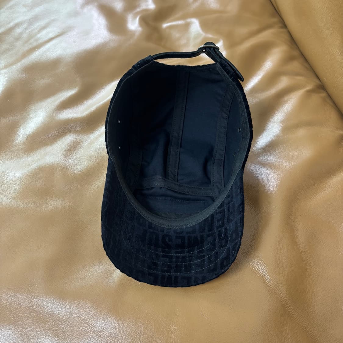 슈프림 캠프캡 모자 박스로고 자카드 벨벳 블랙 상품이미지6