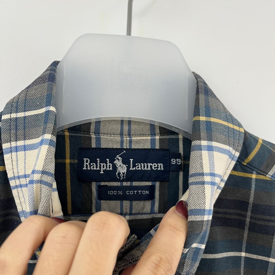 폴로 랄프로렌 90s 그린 브라운 체크 남방 셔츠 상품이미지5