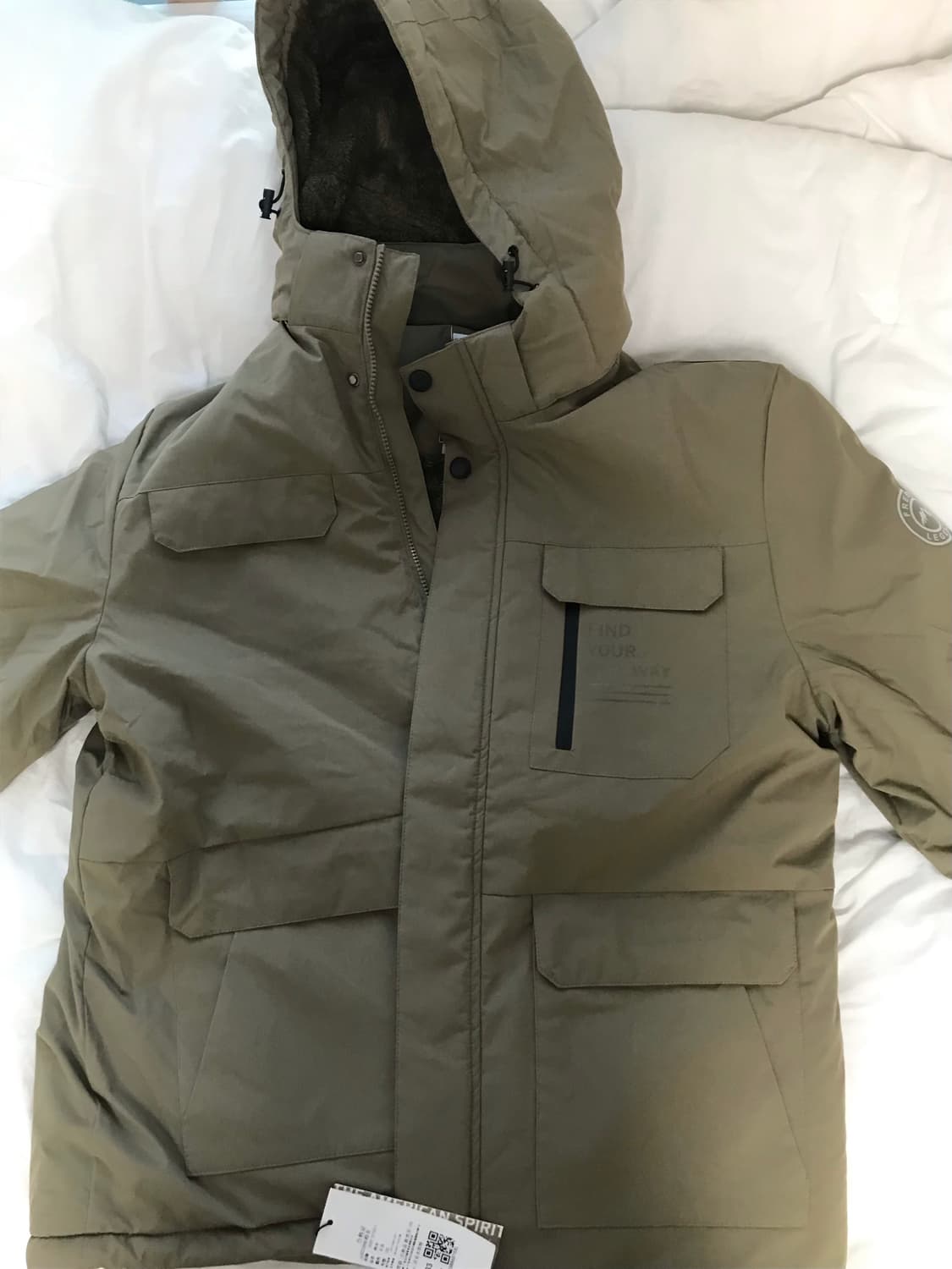 Jeep 카키 후드 패딩 점퍼 상품이미지1