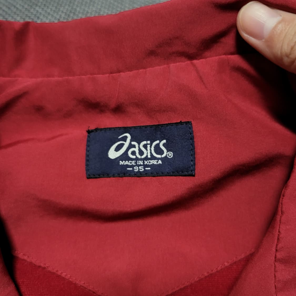 아식스 사이드로고 바람막이 자켓 레드 (95) 상품이미지4