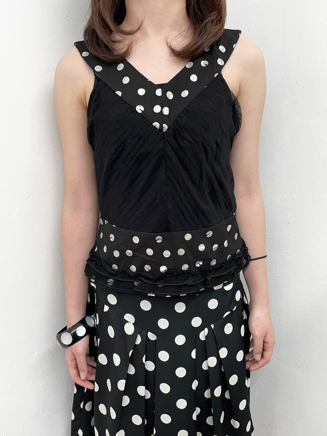 도트 셔링 프릴 탑🎹 상품이미지4