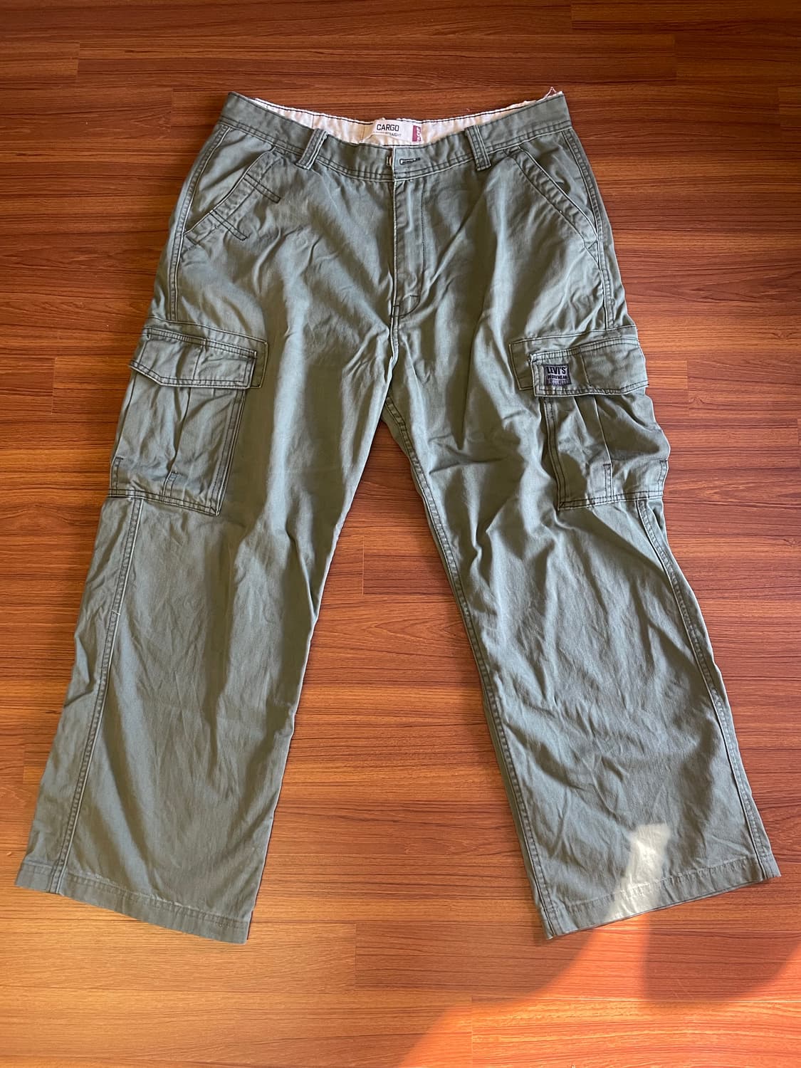 [34X32] 00s 리바이스 카고 바지 올리브 그린 상품이미지1