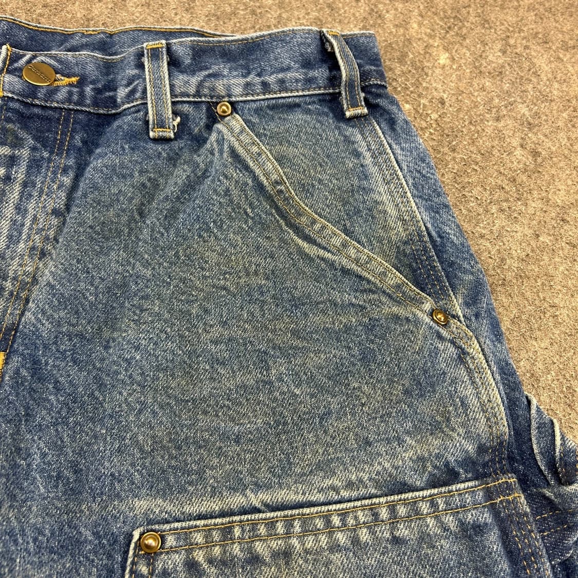 칼하트 데님 더블니 로거 팬츠 중청 루즈 오리지널 핏 상품이미지5