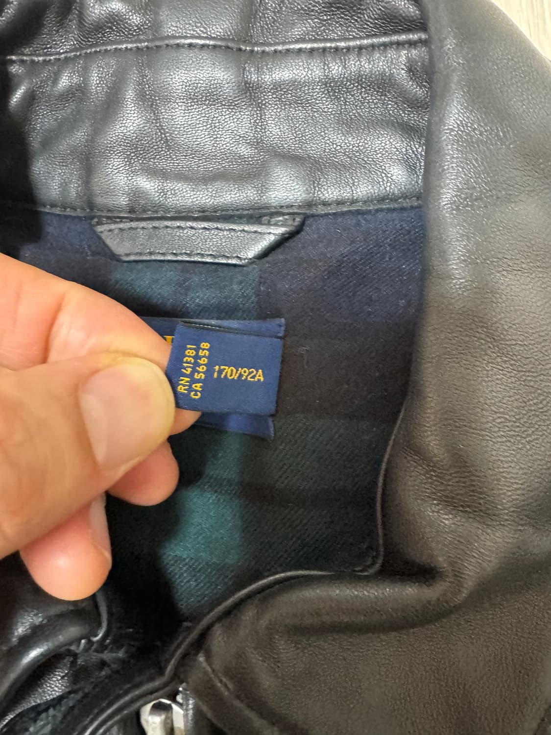 S 폴로 랄프로렌 맥스웰 램스킨 블랙 가죽 자켓 상품이미지3