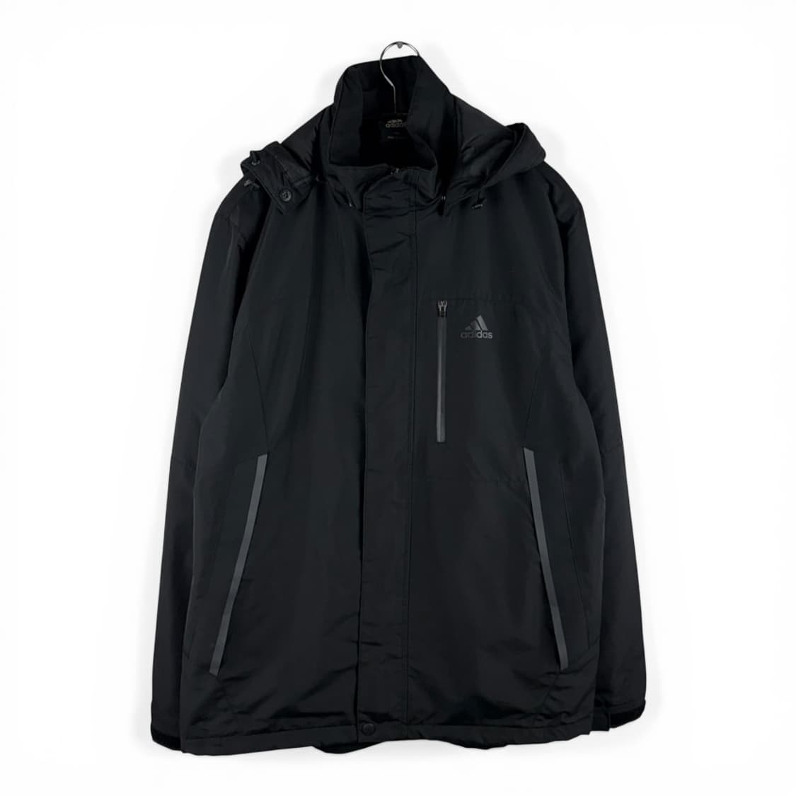 100) 아디다스 올드스쿨 기모 바람막이 자켓 블랙 상품이미지1