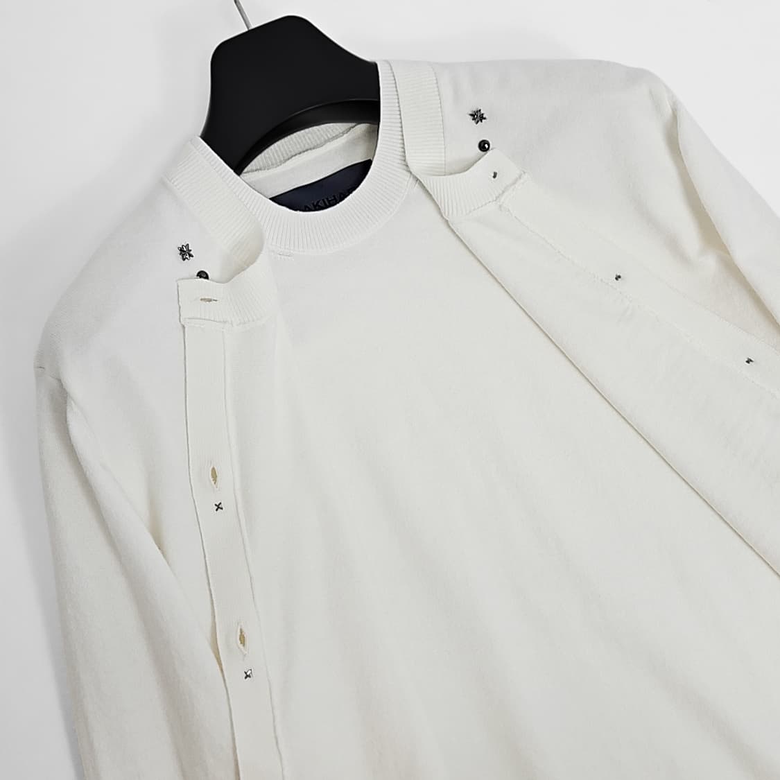 Amano 웨스턴 리벳 투피스 레이어드 니트 (cream white) 상품이미지7