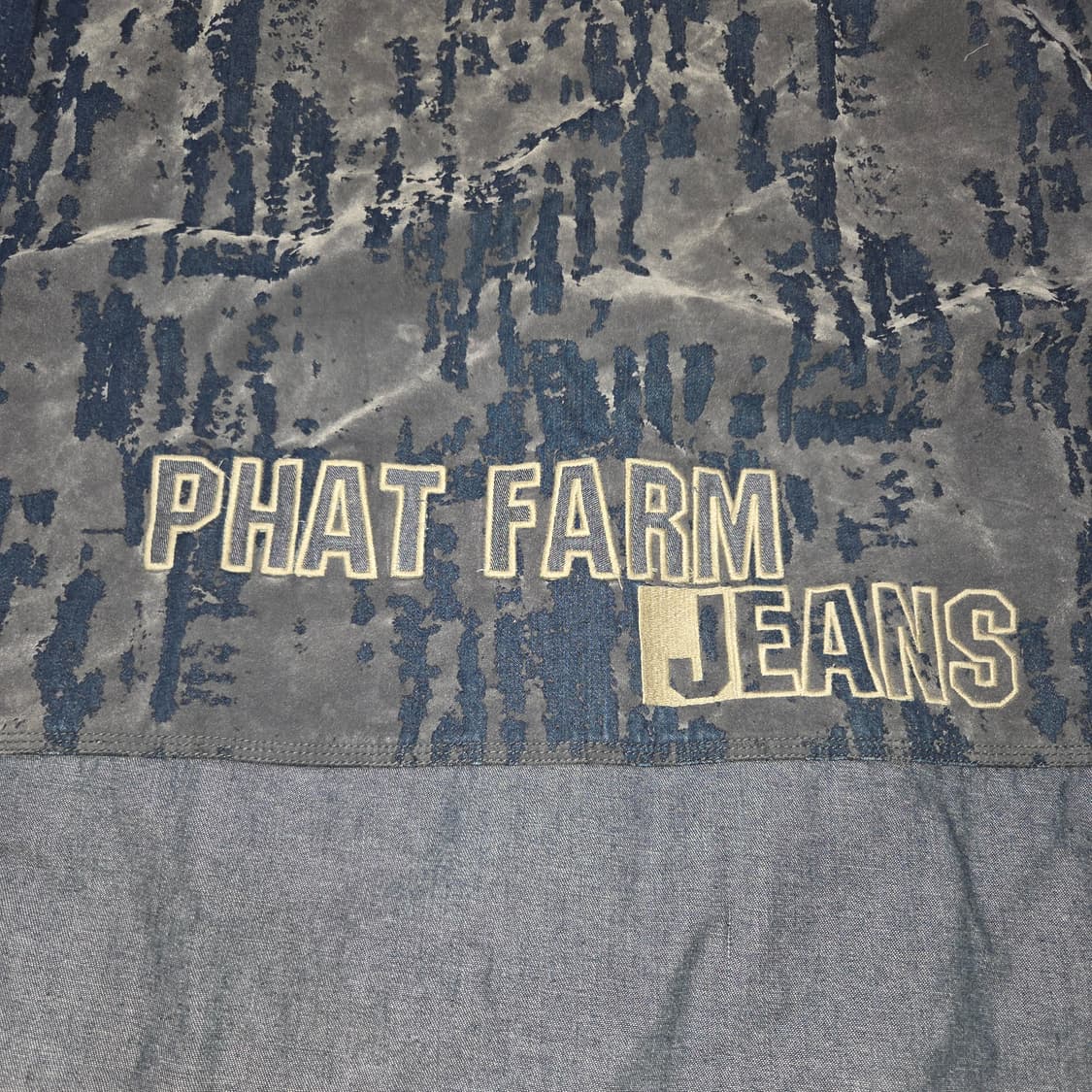 데드스탁 PHAT FARM 팻팜 올드스쿨 빅로고 데님 셔츠 자켓 (2XL 상품이미지5