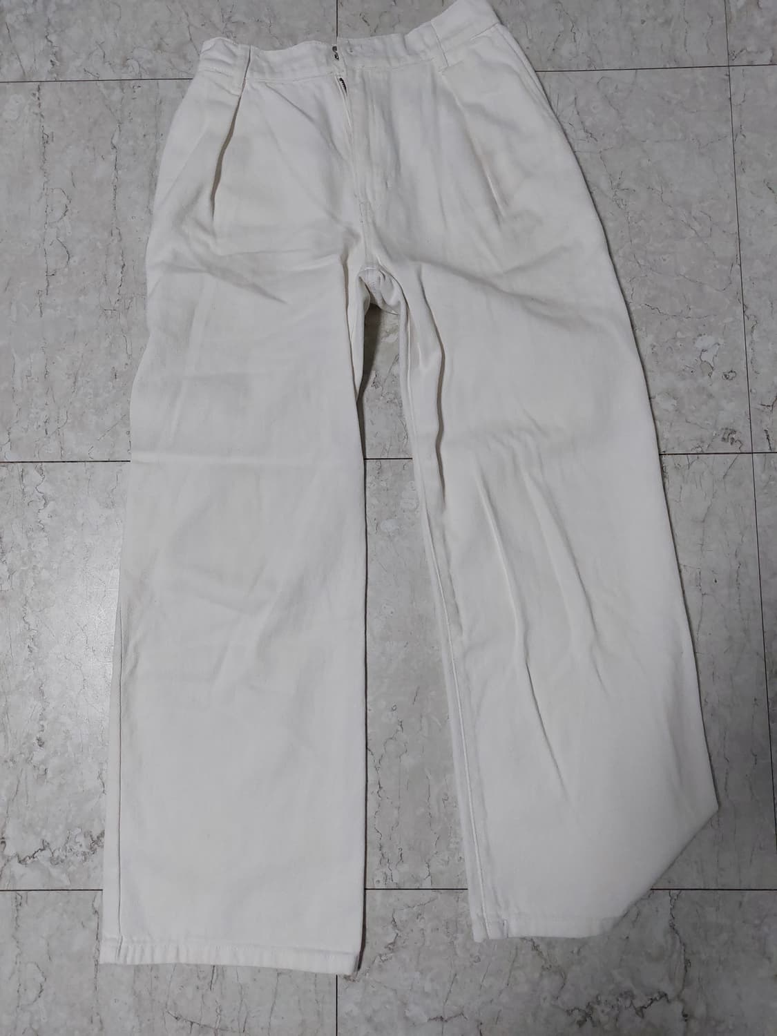 낫포너드 밴딩 원턱 와이드 데님 팬츠 상품이미지1