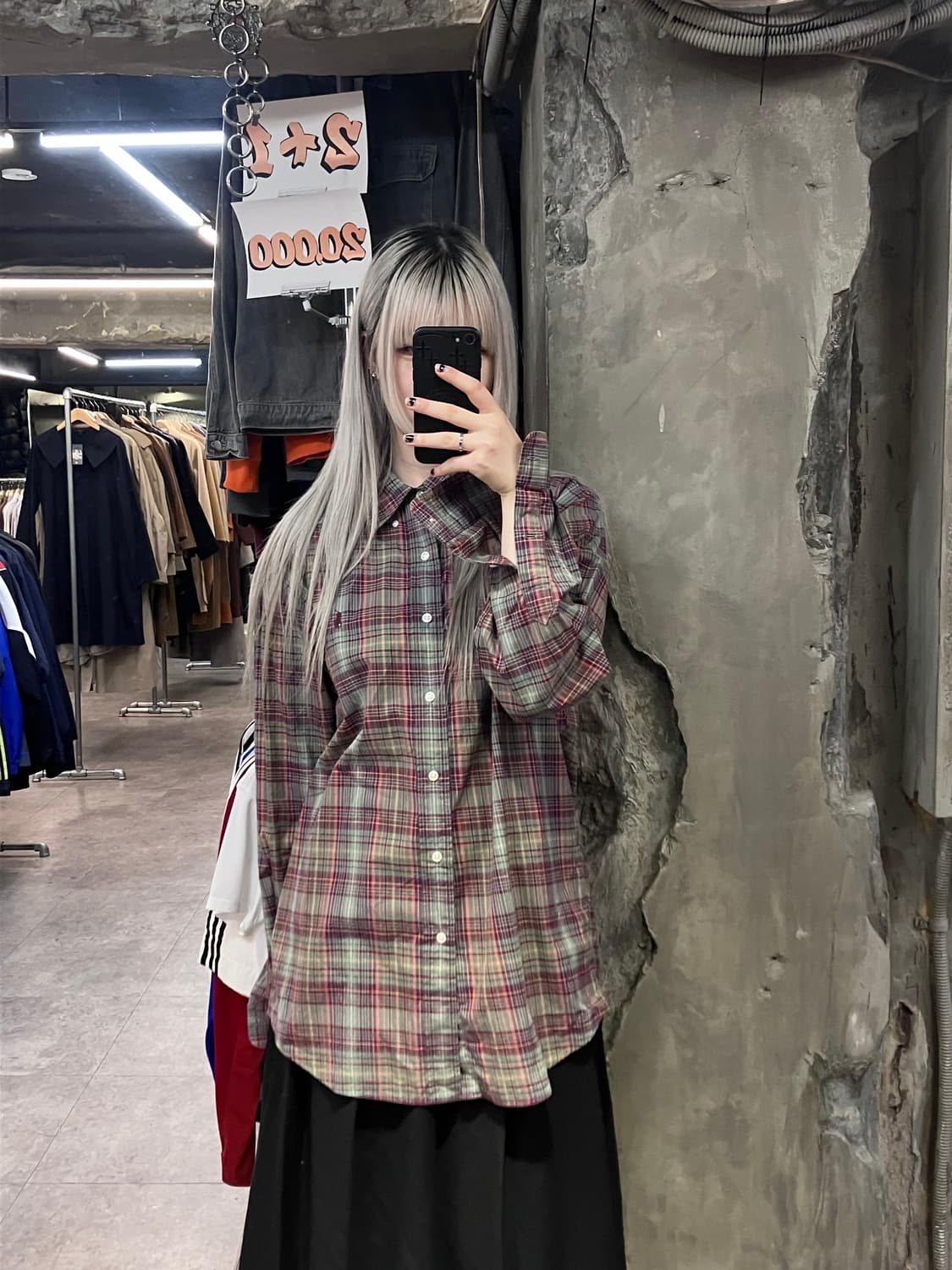 폴로 랄프로렌 체크 셔츠 그린 레드 XL #csz2905 상품이미지2