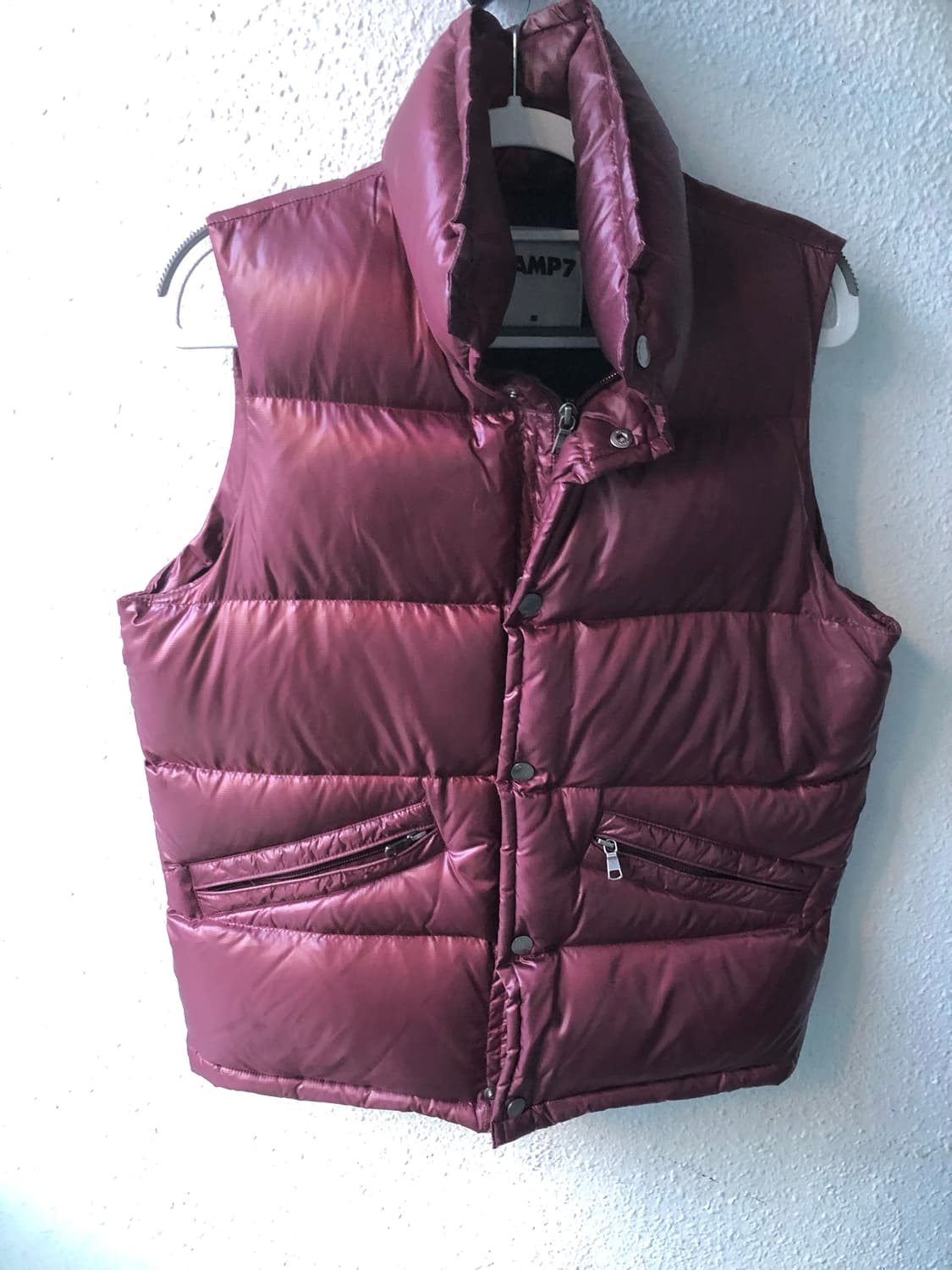 와인색 패딩 조끼 상품이미지4