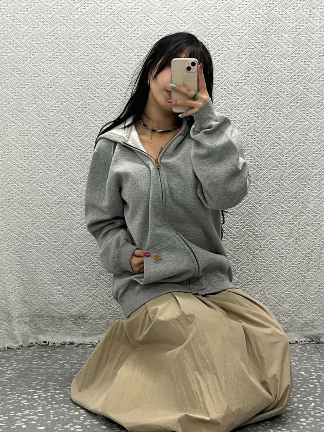 칼하트 베이직 빈티지 오버핏 기모 집업 M C06569 상품이미지1