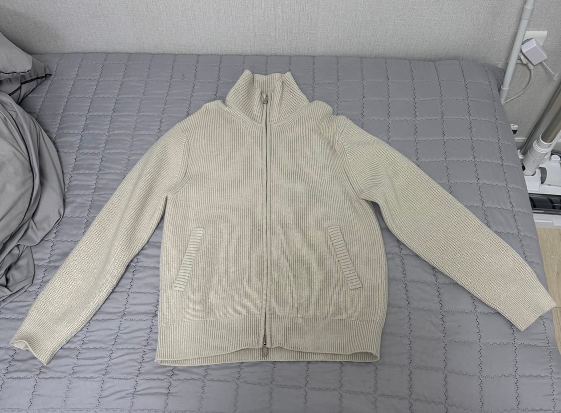 파브레가 울 집업 니트 오트밀 상품이미지2