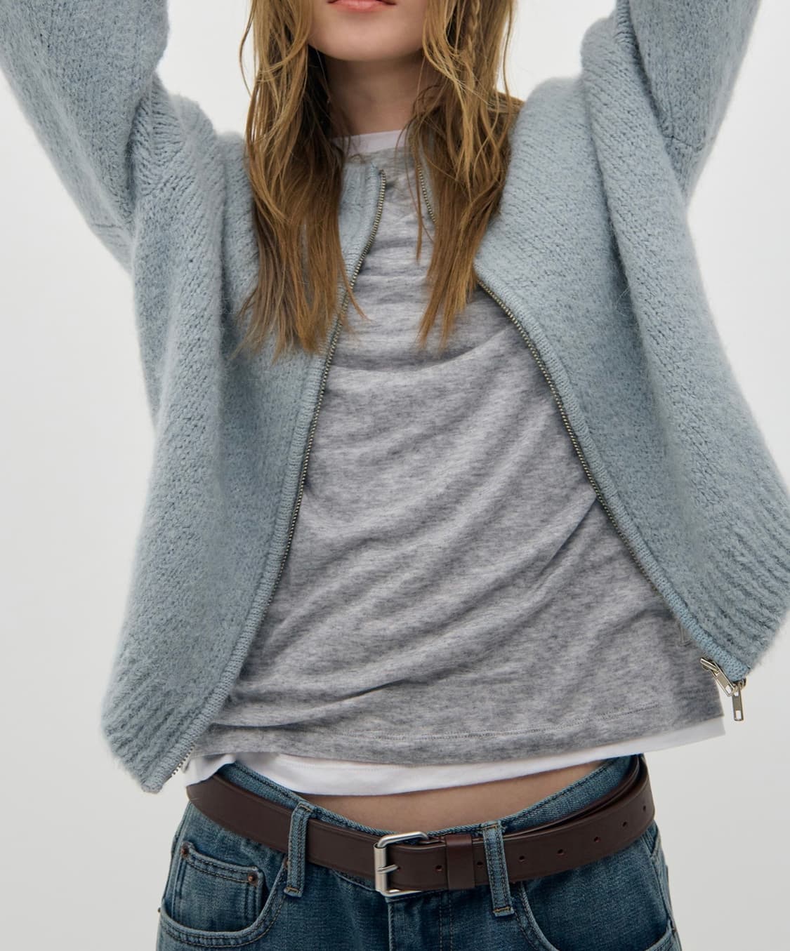 로우클래식 로클 알파카 니트 집업 상품이미지2