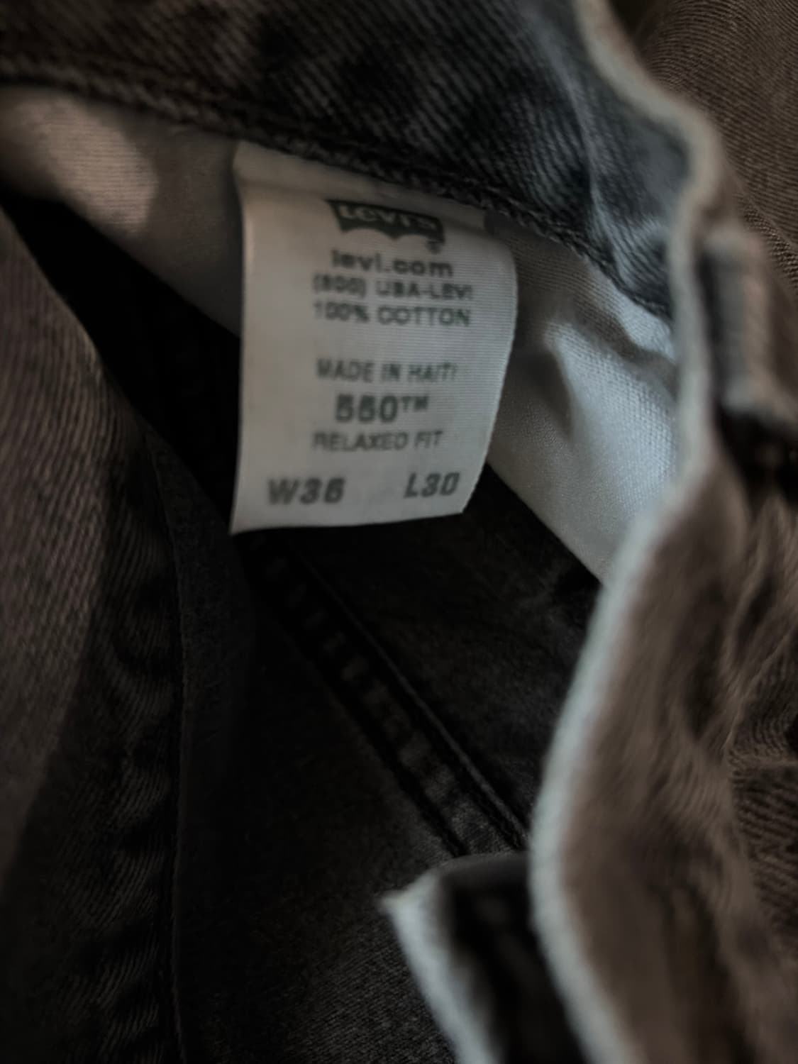 리바이스550 흑청 데님 W36 L30 상품이미지2