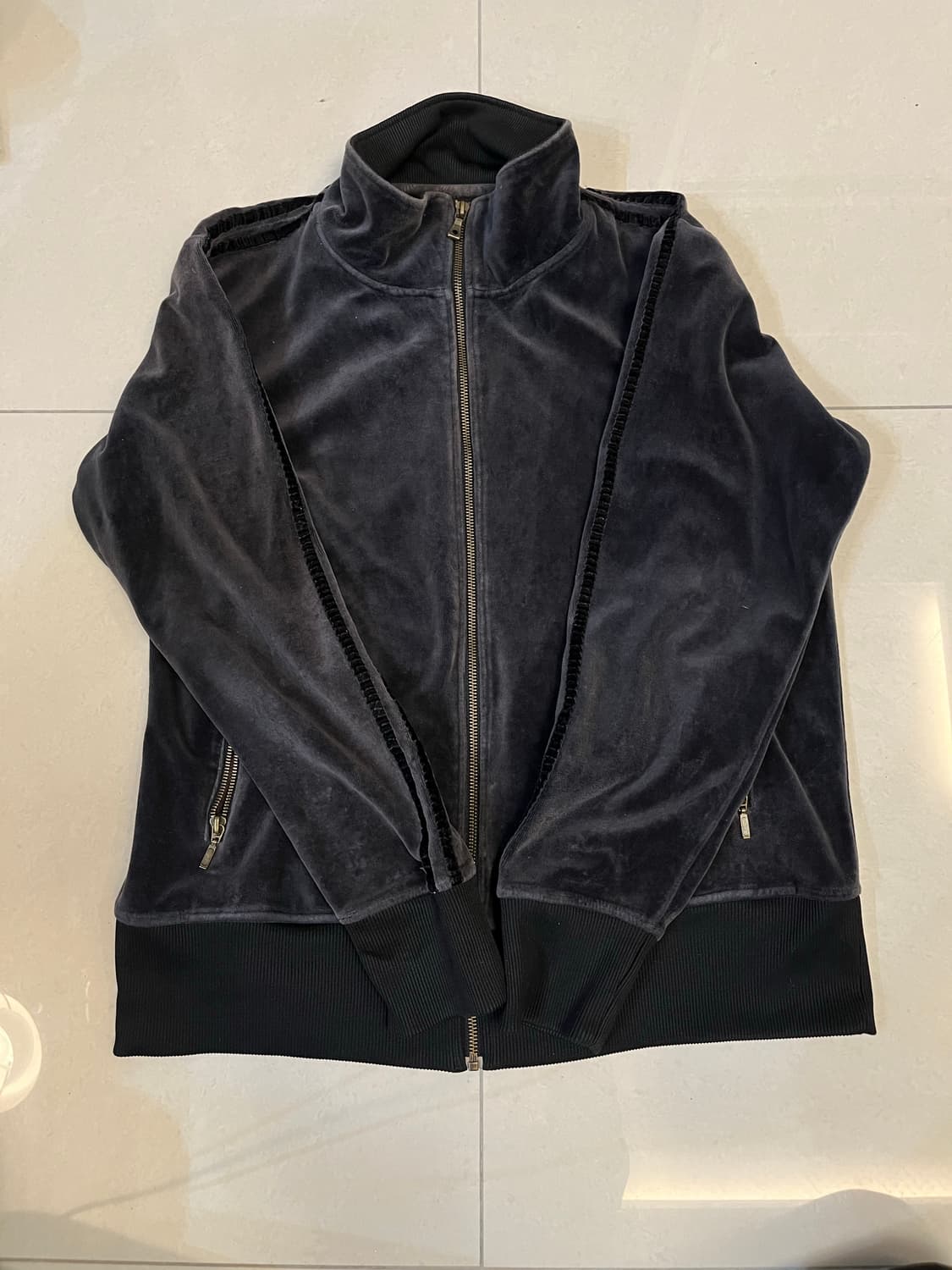 Semantic Design 벨벳 하이넥 집업 상품이미지2