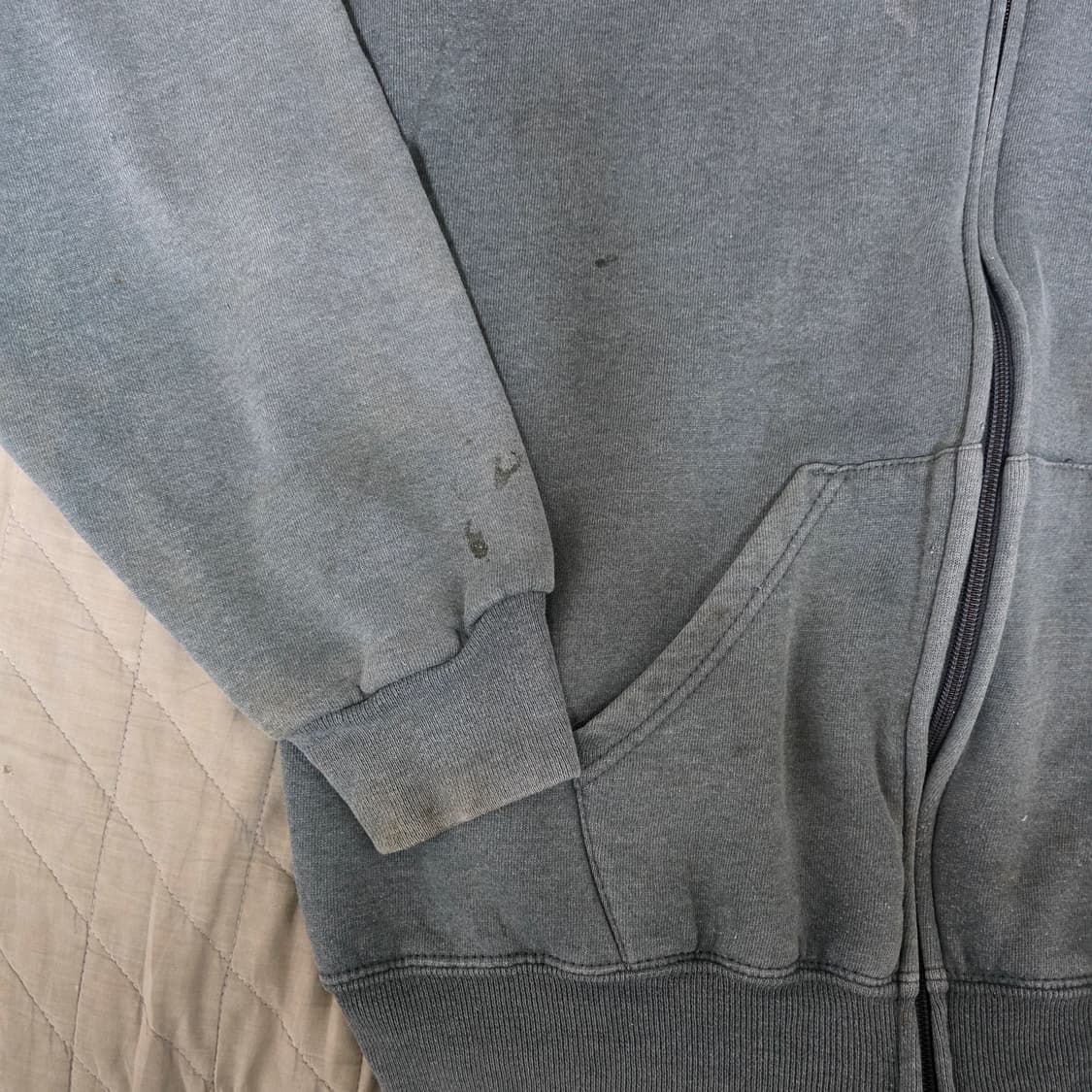 [XL] 90s 빈티지 러셀 애슬레틱 후드집업 그레이 ver. 더티페이드 상품이미지2