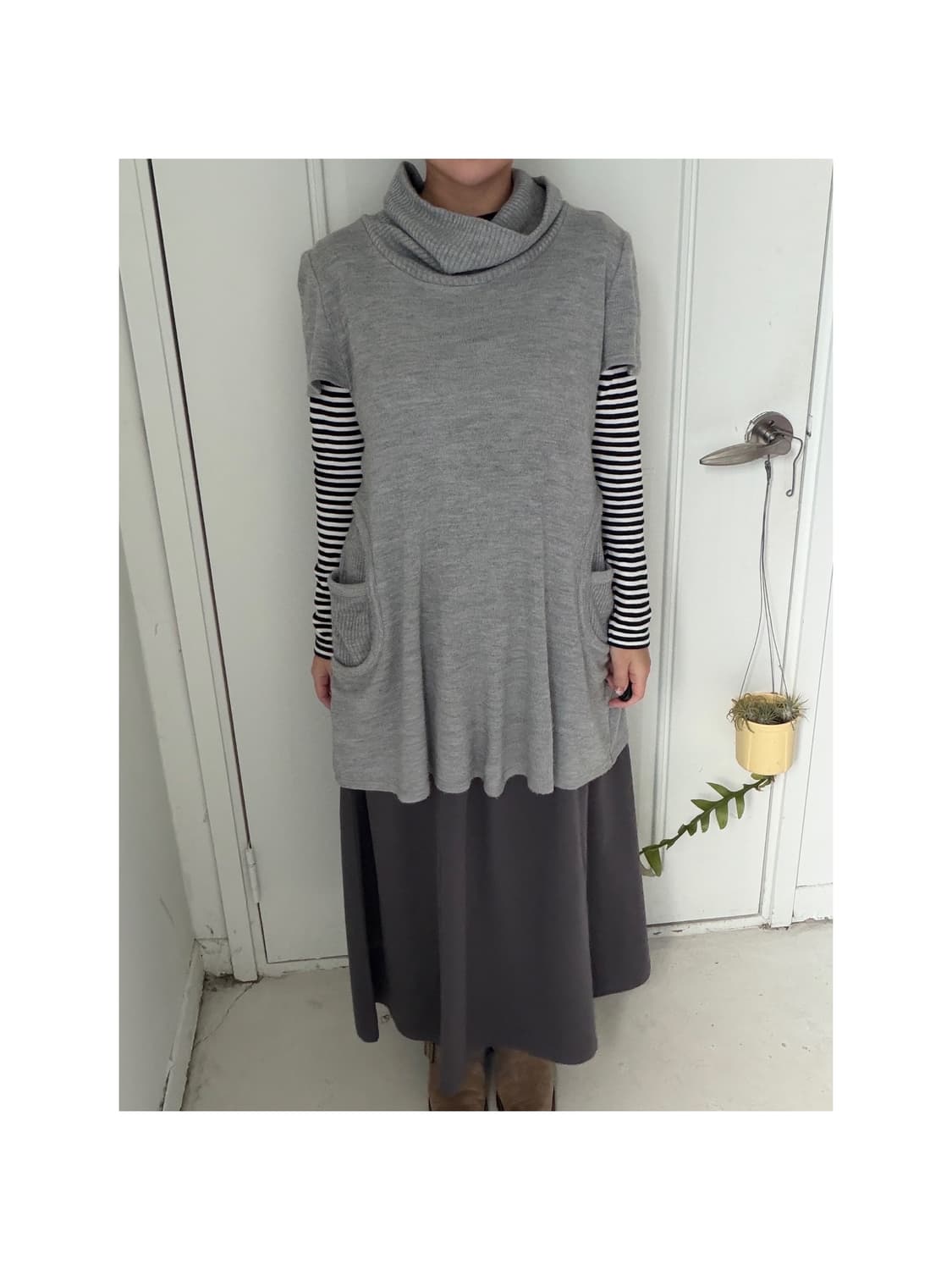 일본빈티지 모리 하구미 레이어드 터틀넥 원피스 상품이미지1