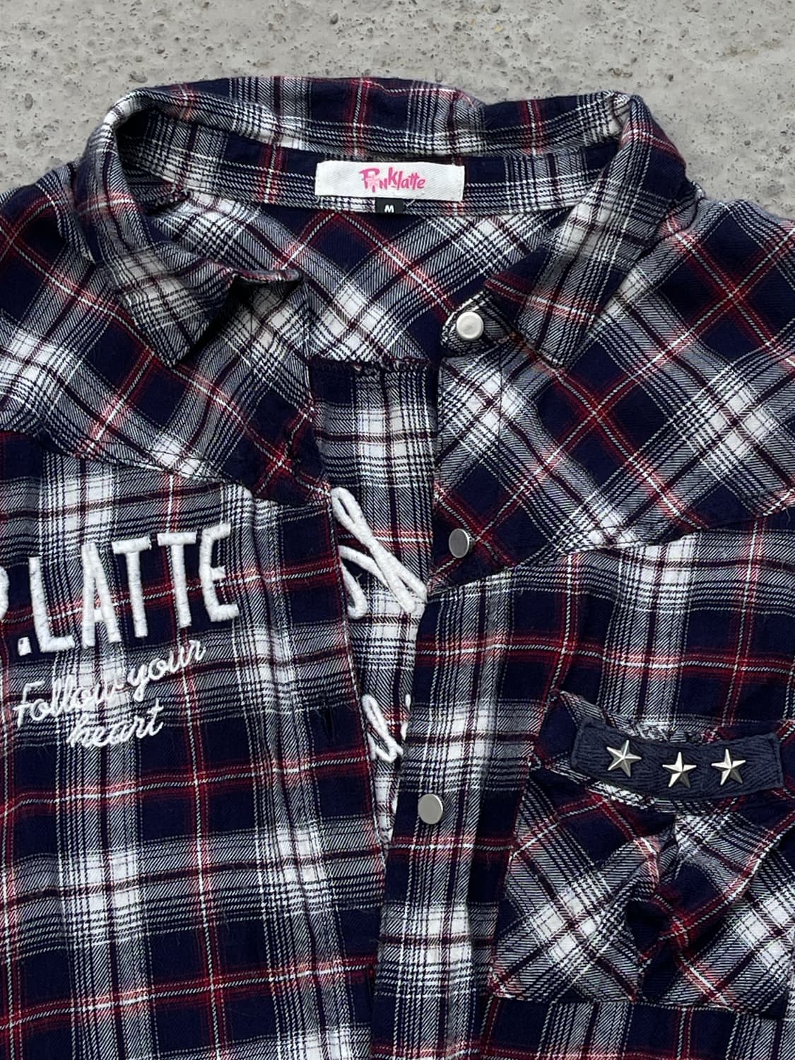(Pinklatte)Studded check shirts 상품이미지8