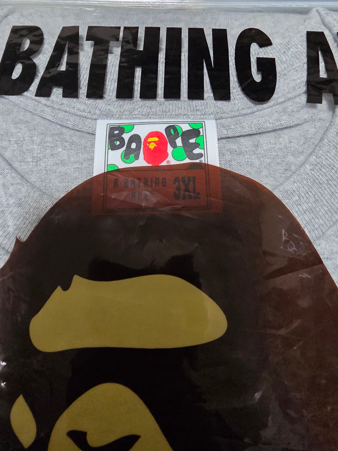 [3XL] 베이프 24SS 가타카나 빅사루 반팔티 그레이 상품이미지5