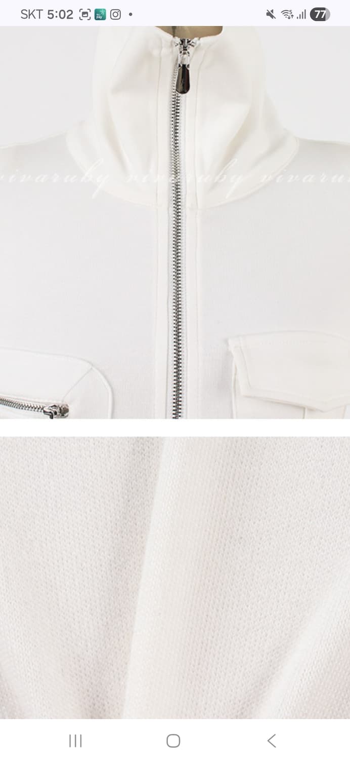 Y2K섹시화이트카라집업티 상품이미지6