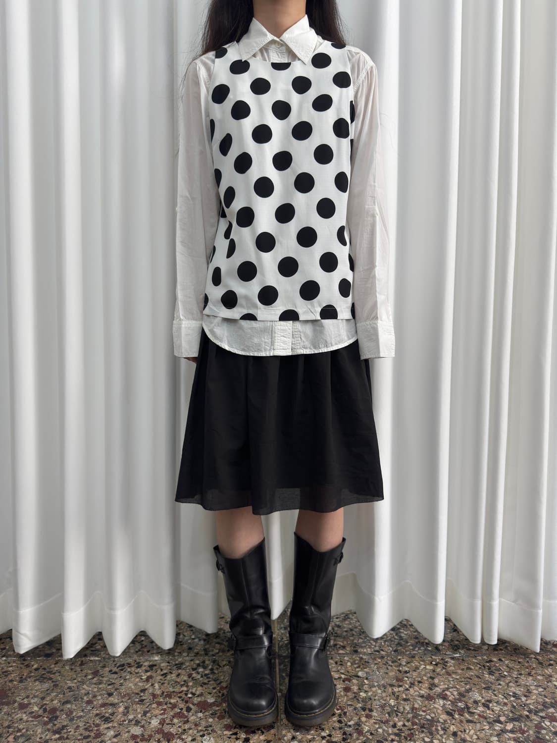 dot sleeveless vest 상품이미지2
