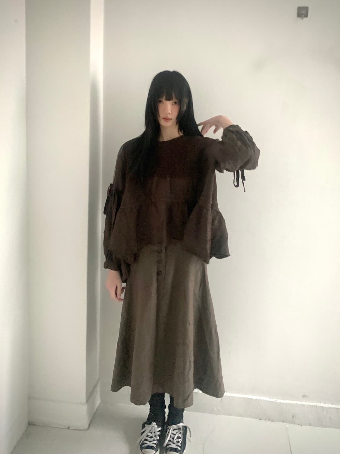 Wool button long skirt 상품이미지1