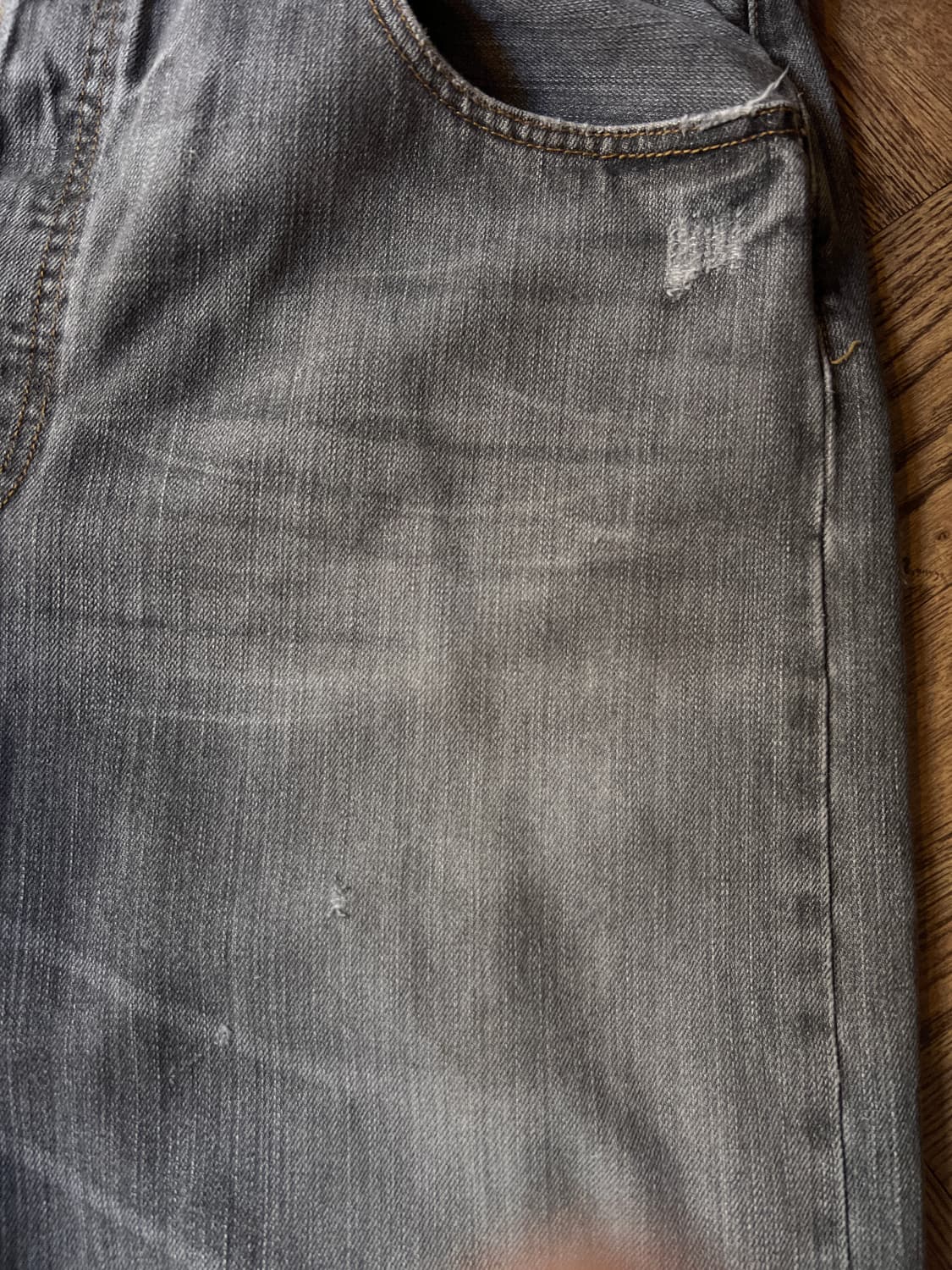[38]00's 리바이스 501 USA 그레이 워싱 데님 팬츠 상품이미지4