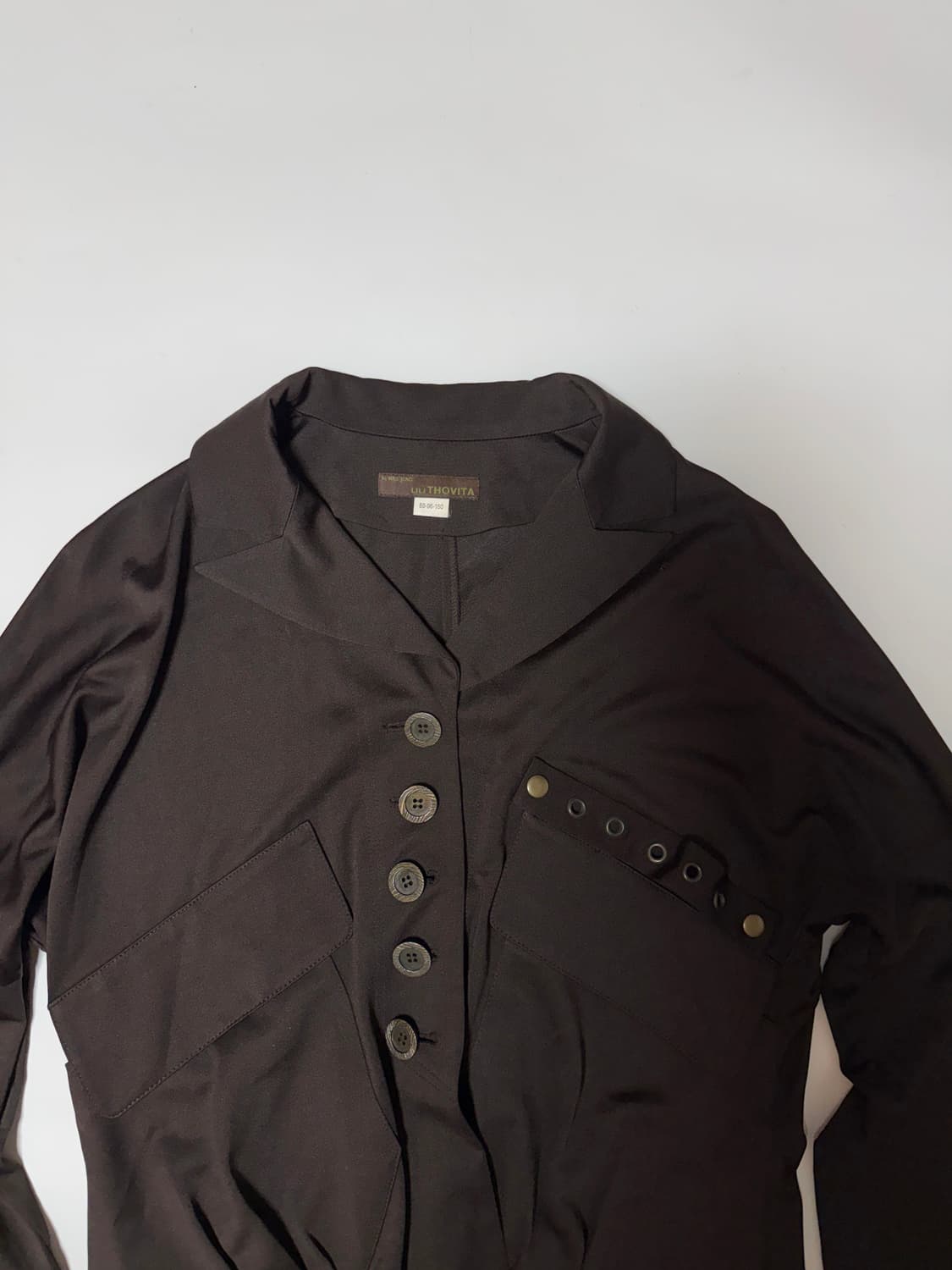 빈티지 버튼 실크 블라우스 상품이미지8