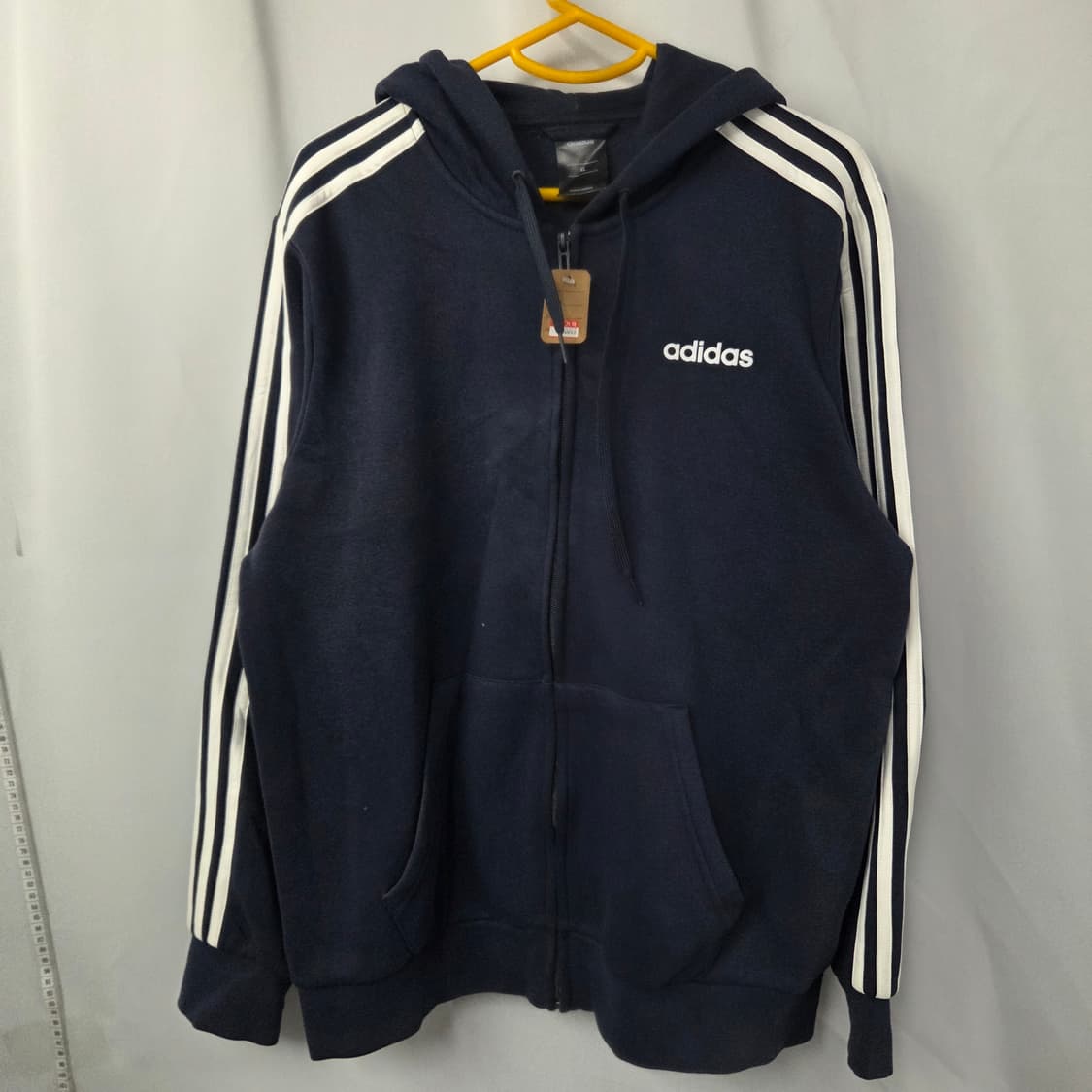 88 (120) 아디다스 기모 후드 집업 네이비  상품이미지1
