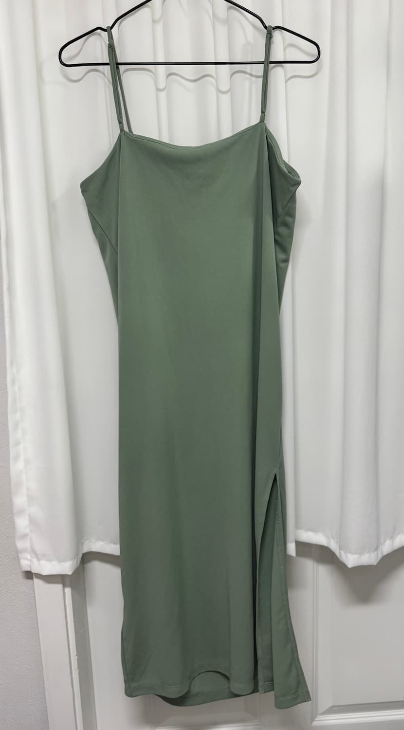 H&M 끈나시 롱 원피스 카키 슬릿 상품이미지6
