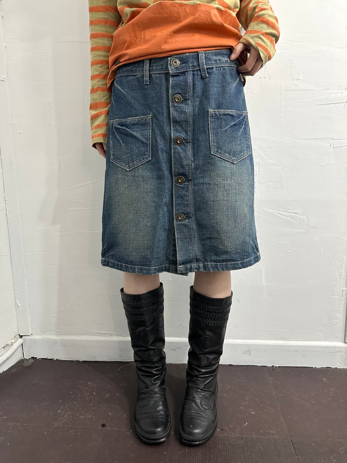 mili mili denim midi skirt 상품이미지2