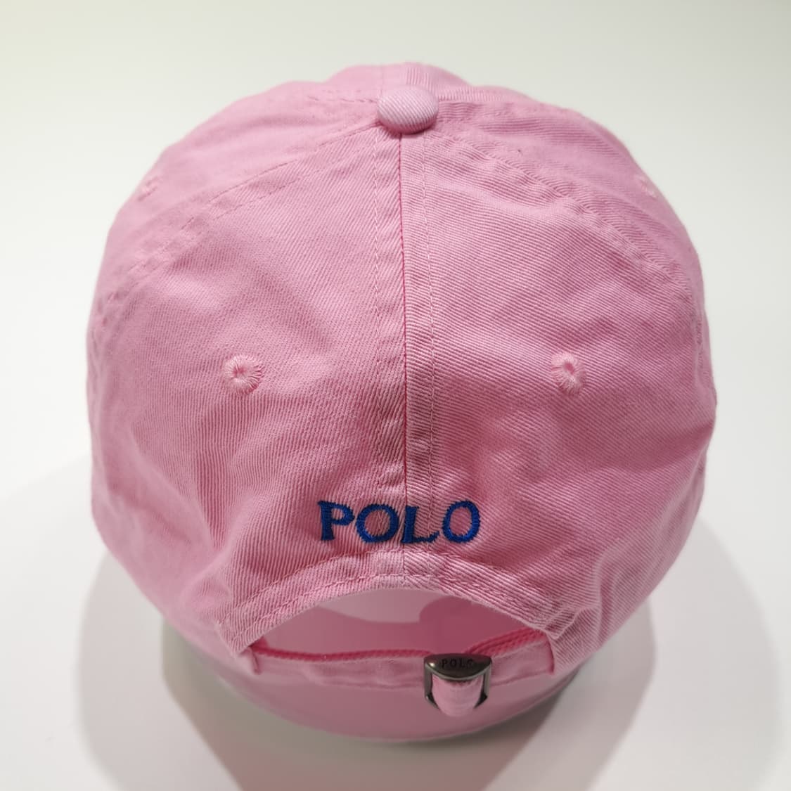 CL523 폴로 로얄 블루 포니자수 핑크 볼캡 모자 상품이미지5