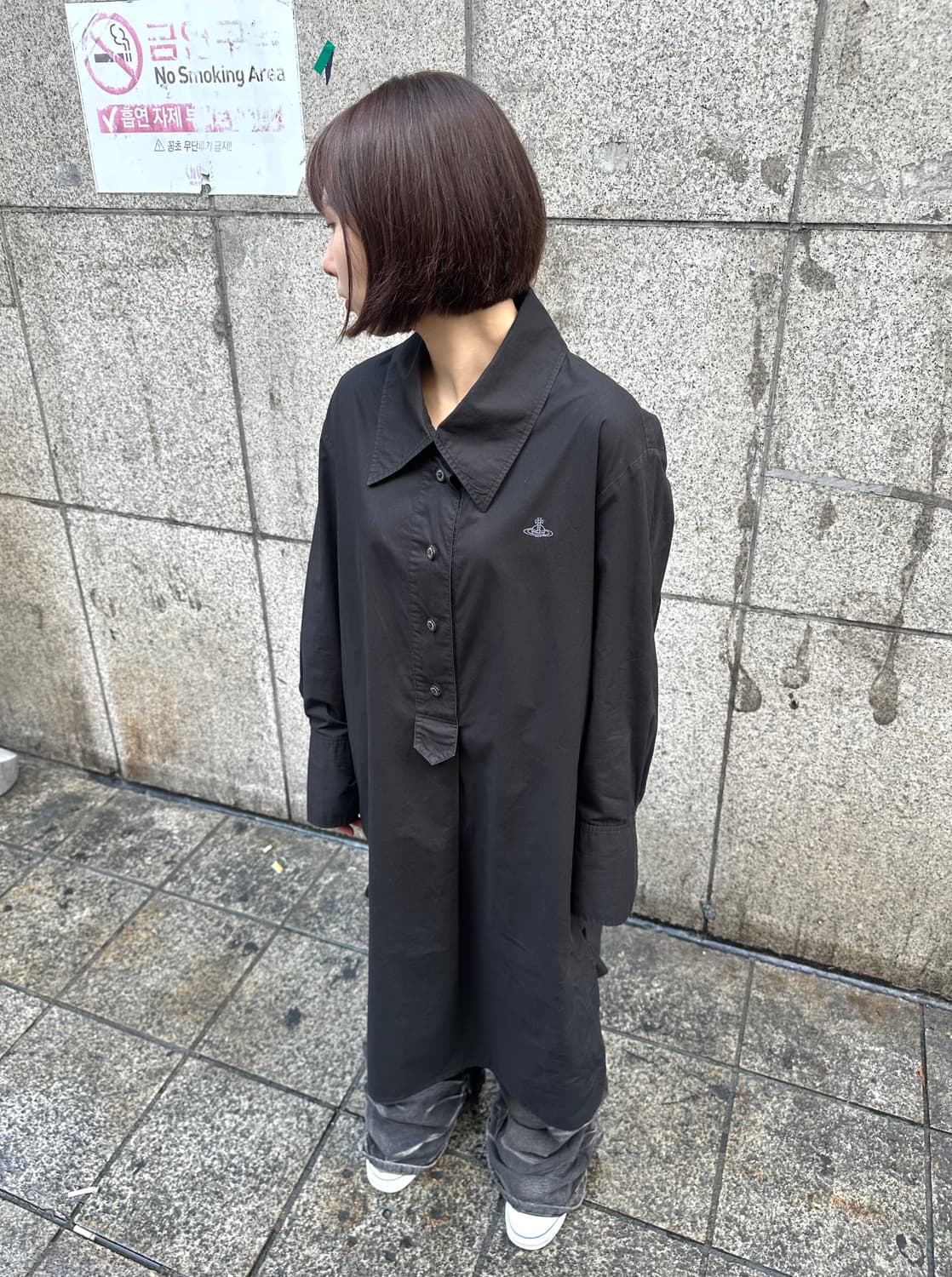 Vivienne Westwood ANGLOMANIA 코튼 롱 셔츠 원피스 상품이미지1