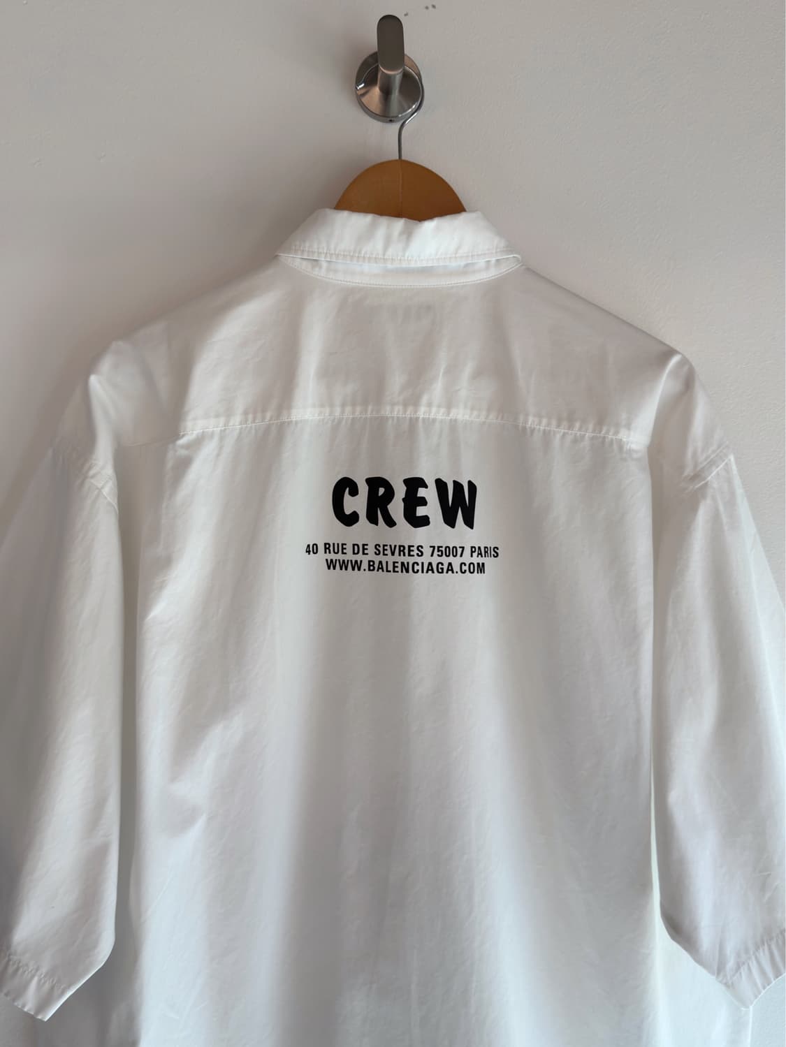발렌시아가 21fw 오버사이즈 crew 화이트 코튼 하프 셔츠 상품이미지4