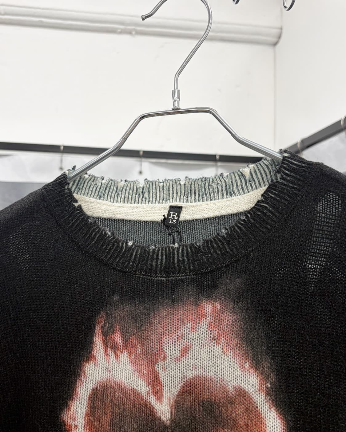 R13 플레이밍 하트 베이비 크루넥 니트 상품이미지4