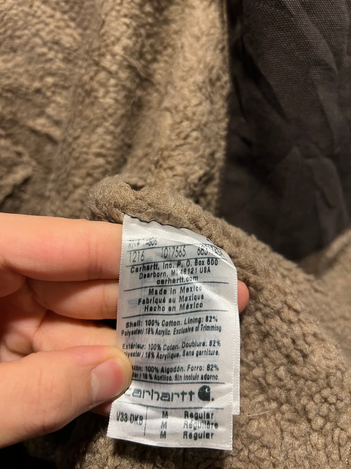 [M]칼하트 USA 쉐르파 라이닝 빈티지 워싱 다크 브라운 워크 베스트 상품이미지6