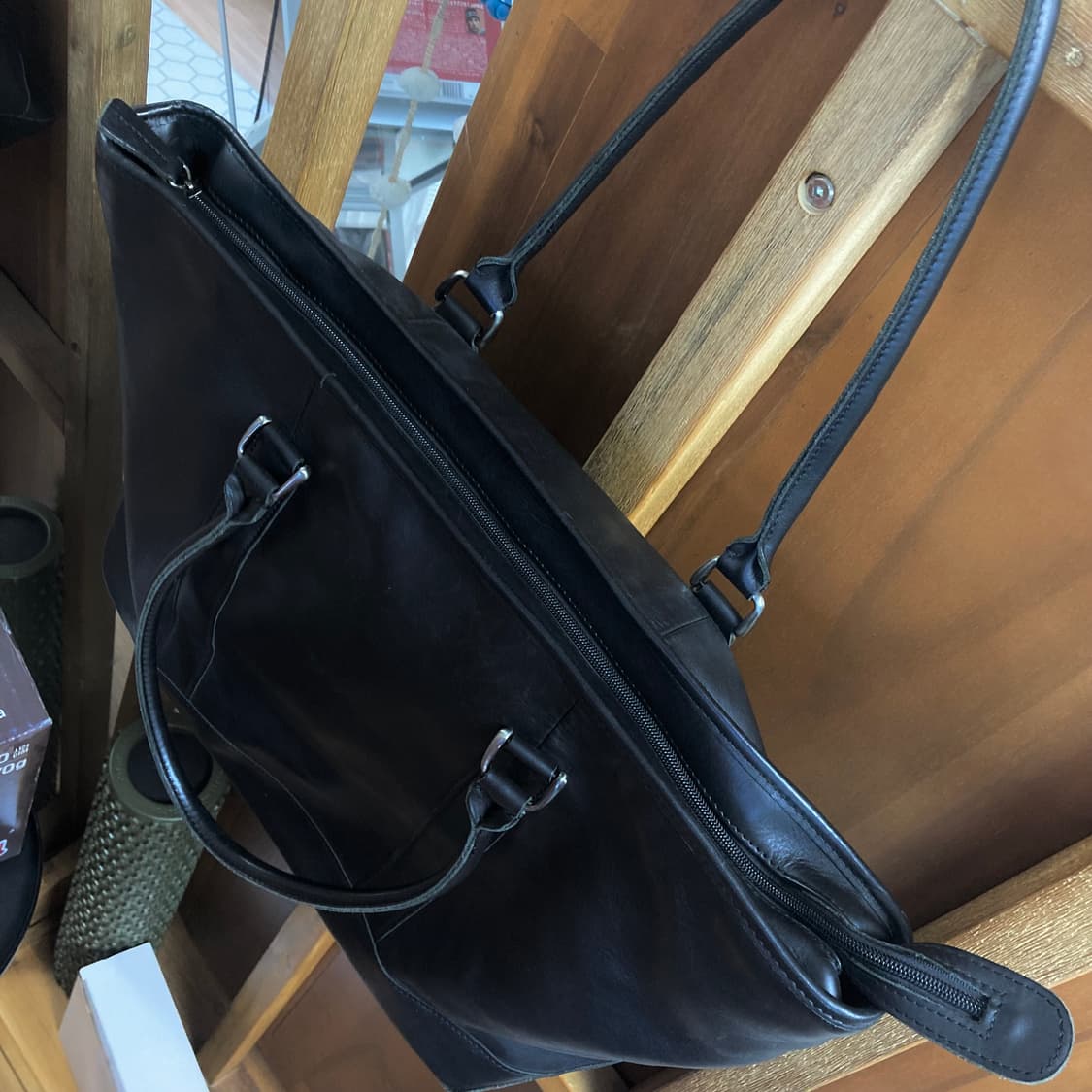 (os) 엘엘빈 레더 토트백 블랙 상품이미지4