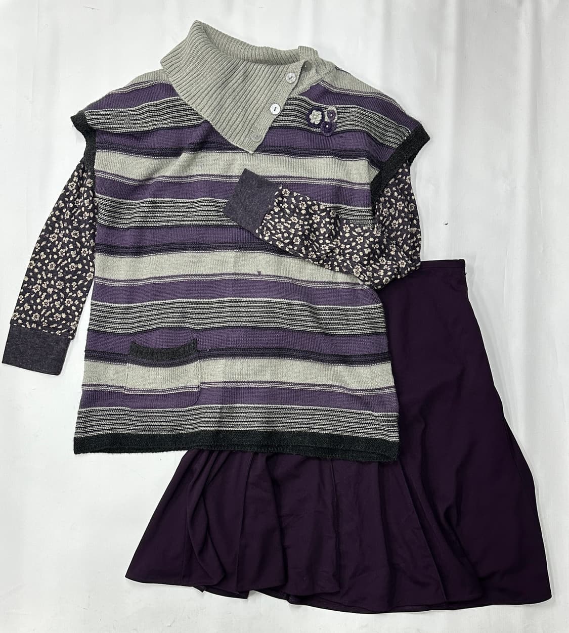 🍇하구미의 포도맛 코디세트🍇 니트 이너티셔츠 그런지 일본 빈티지 상품이미지2