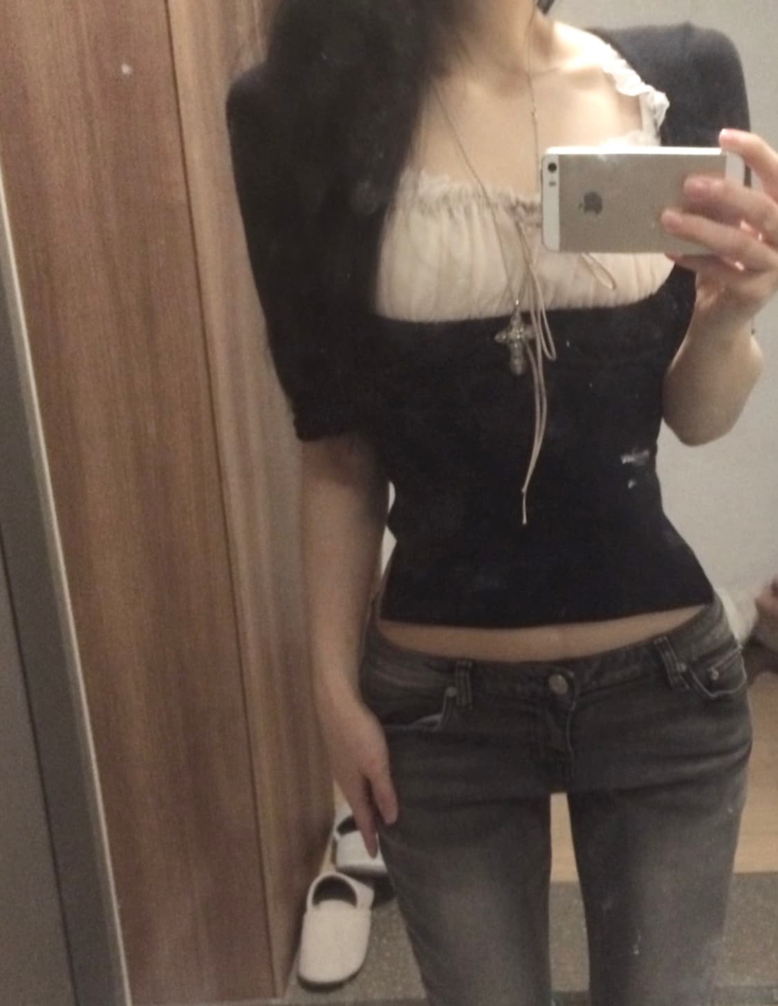 본네 레이스 로즈 셔링 탑 bonnae 상품이미지3