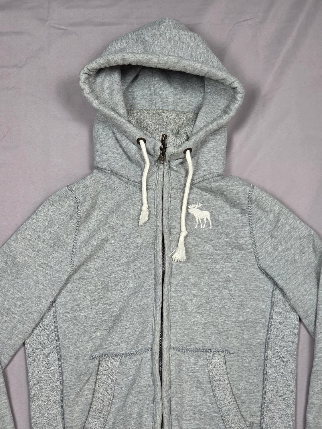 [아베크롬비] 시그니처 무스 로고 머슬핏 후드 집업 | A00161 상품이미지2