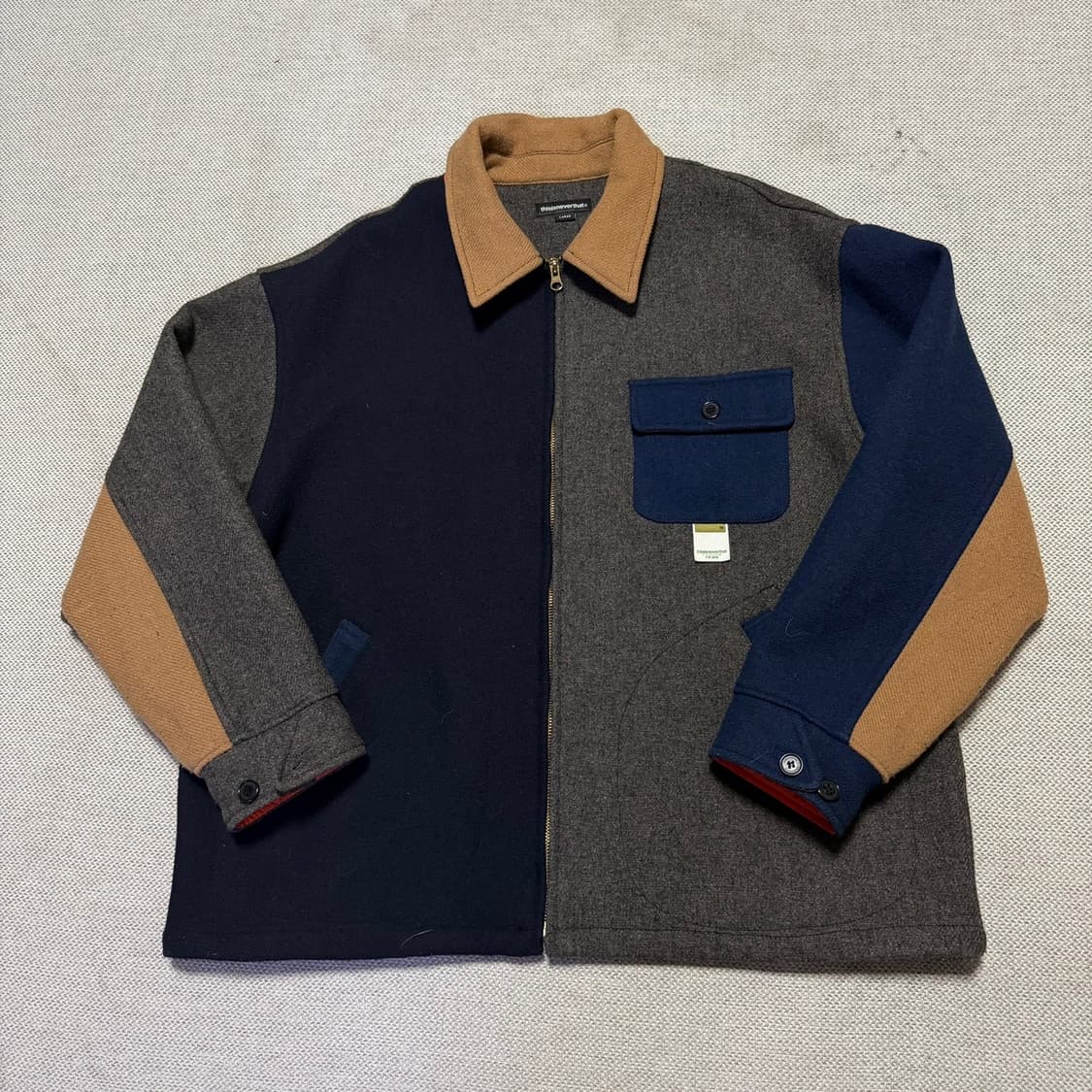 디스이즈네버댓 배색 울 카라 자켓 상품이미지1