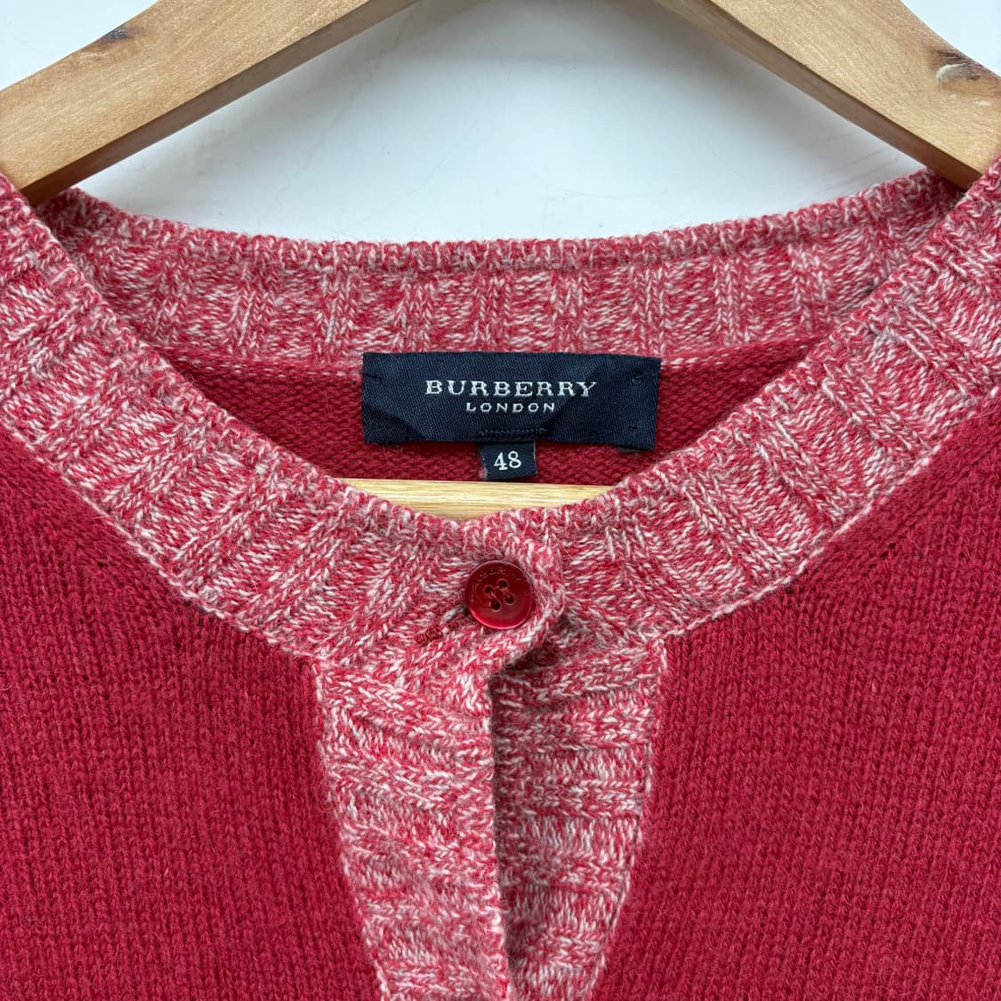 버버리 레드 가디건 여/L 상품이미지4