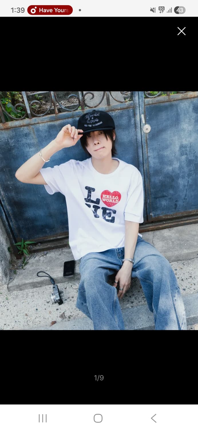 밈더워드로브 헬로 월드 LOVE 티셔츠_화이트 상품이미지1