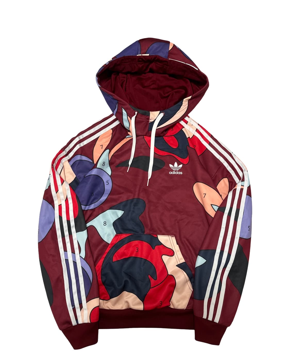 아디다스 3S 버건디 트랙탑 후드티 상품이미지1