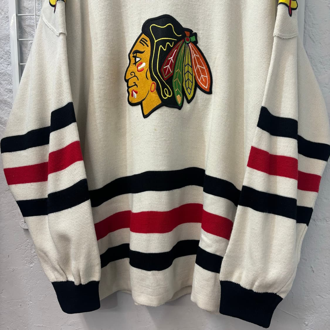 NHL X 스타터 시카고 블랙 호크스 니트 져지 L 상품이미지4