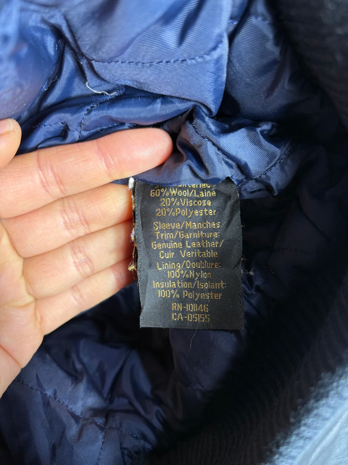 North end 울 가죽 바시티 자켓 상품이미지4