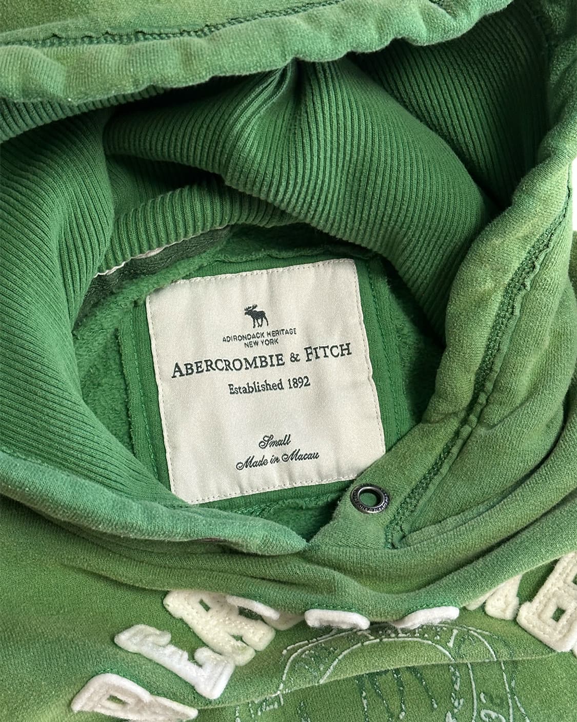 아베크롬비 기모 후드티 연두 상품이미지5